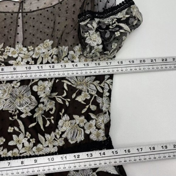 Marchesa Notte Embroidered Floral Mini Dress - Picture 10 of 16
